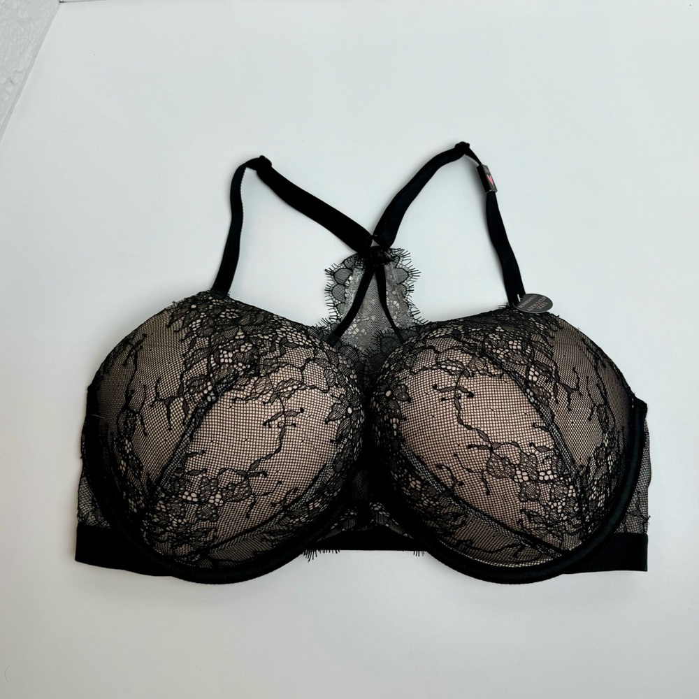 BRAND NEW WITH TAGS Victoria Secret Lace Bombshell Black Lace Bra Sz 36D